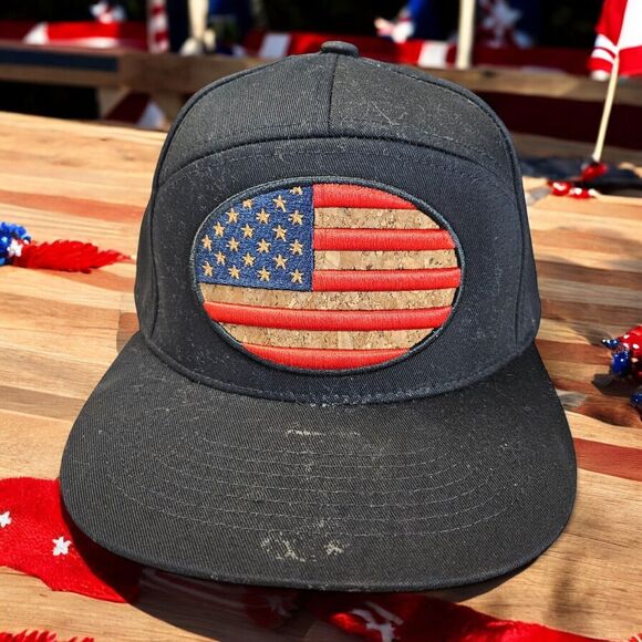 AMERICAN FLAG ADJUSTABLE SNAPBACK HAT CAP 7 PANEL - Picture 2 of 10